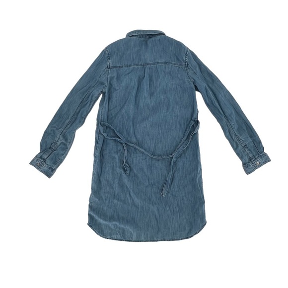 Gap Denim Long Sleeve Button Up Jean Mini Dress Size XL Regular Big Girl's - Picture 3 of 5